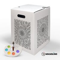 Hockolino | DIY Coloring Cardboard Stool | Mandala 4 Seasons | 300x300x420 mm