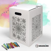 Hockolino | DIY Coloring Cardboard Stool | Mandala 4 Seasons | 300x300x420 mm