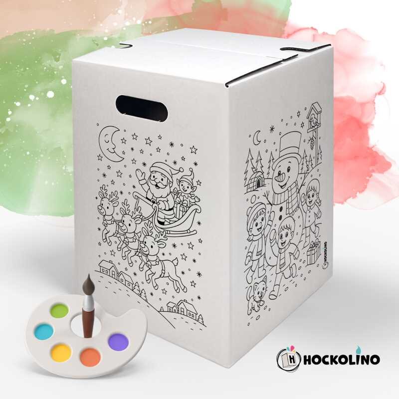 Hockolino | DIY-Ausmal-Papphocker | Weihnachten | 300x300x420 mm