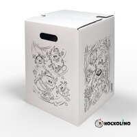 Hockolino | DIY-Ausmal-Papphocker | Monsterchen | 300x300x420 mm