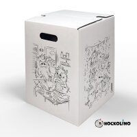 Hockolino | DIY-Ausmal-Papphocker | Monsterchen | 300x300x420 mm