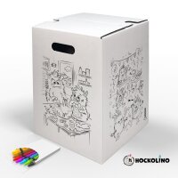 Hockolino | DIY-Ausmal-Papphocker | Monsterchen | 300x300x420 mm