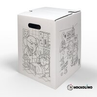 Hockolino | DIY-Ausmal-Papphocker | Tierische Klinik | 300x300x420 mm