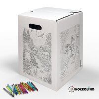 Hockolino | DIY Coloring Cardboard Stool | Horses | 300x300x420 mm