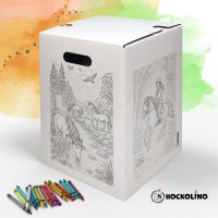 Hockolino | DIY Coloring Cardboard Stool | Horses | 300x300x420 mm