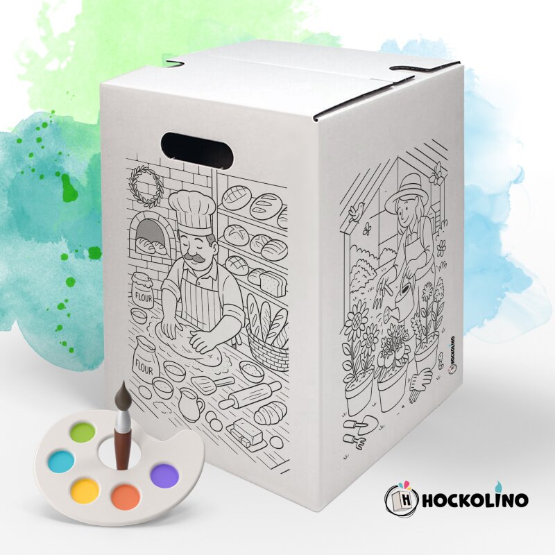 Hockolino | DIY-Ausmal-Papphocker | Handwerk | 300x300x420 mm