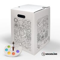 Hockolino | DIY-Ausmal-Papphocker | Handwerk | 300x300x420 mm