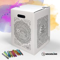 Hockolino | DIY Coloring Cardboard Stool | Mandala China Style | 300x300x420 mm