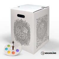 Hockolino | DIY Coloring Cardboard Stool | Mandala China Style | 300x300x420 mm