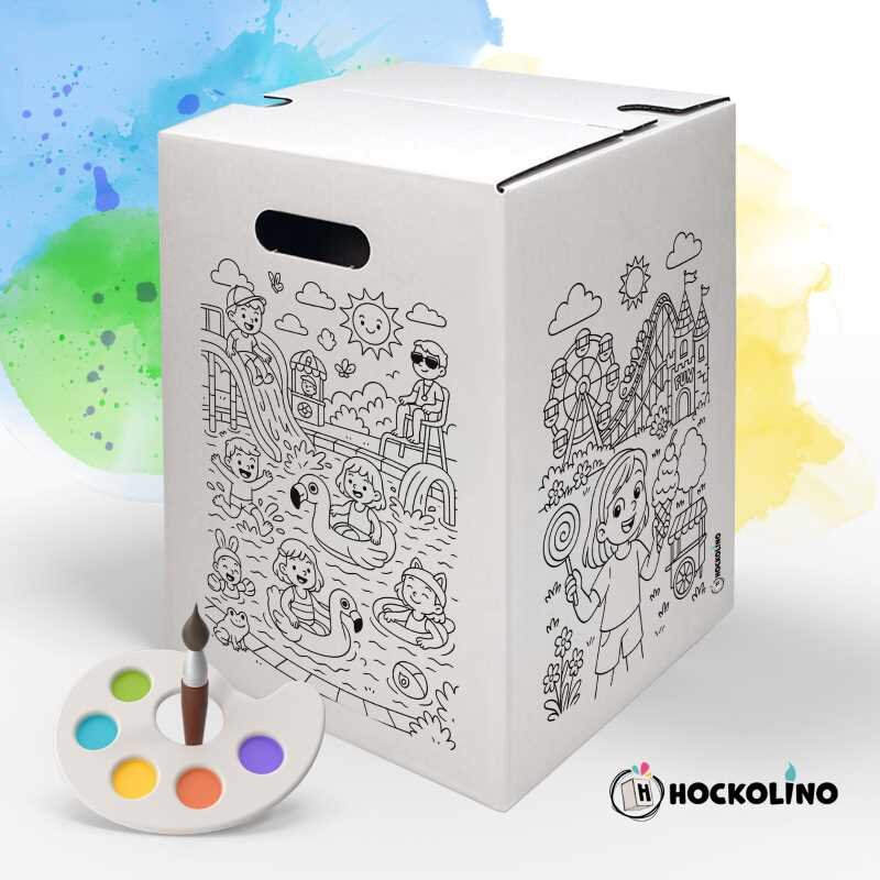 Hockolino | DIY Coloring Cardboard Stool | Summer Fun | 300x300x420 mm