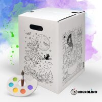 Hockolino | DIY-Ausmal-Papphocker | Hexen 300x300x420 mm