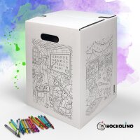 Hockolino | DIY-Ausmal-Papphocker | Hexen 300x300x420 mm