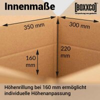 1-wellige Faltkartons 350x300x160-220 mm