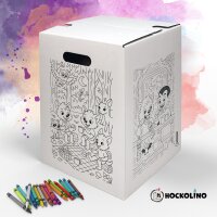 Hockolino | DIY-Ausmal-Papphocker | Vampire & Werwölfe 300x300x420 mm