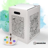 Hockolino | DIY-Ausmal-Papphocker | Roboter Mandala | 300x300x420 mm #1