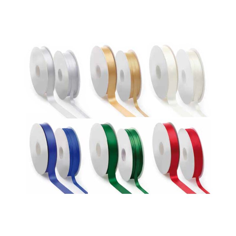Doppelseitige Satinbänder Gold | 50 m x 6 mm