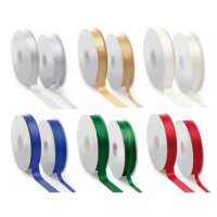 Doppelseitige Satinbänder Gold | 50 m x 6 mm