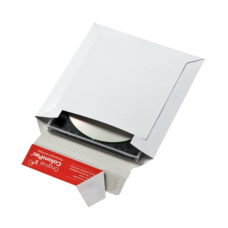 CD-Jewelcase-Versandtasche weiß | Vollpappe | 160x175 mm