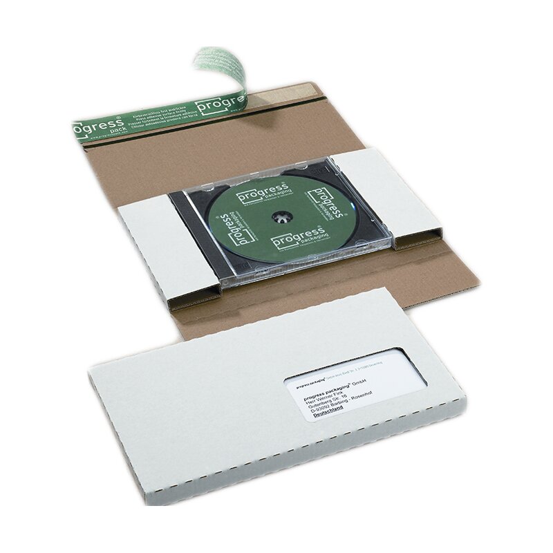 CD-Jewelcase-Briefe weiß 225x125x12 mm (DIN lang/Fenster rechts)