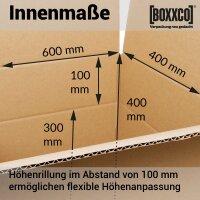 2-wellige Faltkartons 600x400x300-400 mm