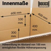 2-wellige Faltkartons 600x400x300-400 mm