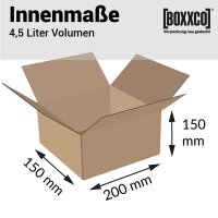 1-wellige Faltkartons 200x150x150 mm