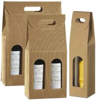 Tragekartons Welle | 4er Wein/Sekt | Natur