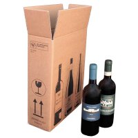 PREMIUM Flaschenkartons | 3 Flaschen 0,75 - 1 L | 305x108x368 mm