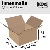 1-wellige Faltkartons 240x140x75 mm