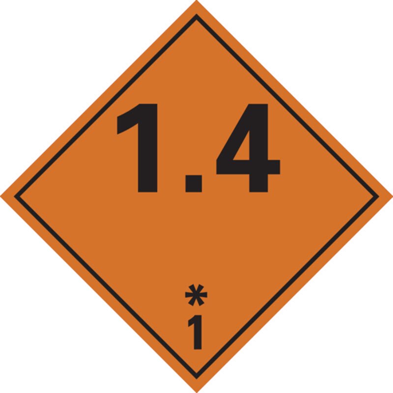 Gefahrgutetiketten | Stück Kl. 1.4 | Geringe Brandfolge, 100 mm