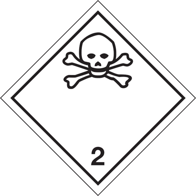 Gefahrgutetiketten | Stück Kl. 2 | Giftige Gase, 300 mm