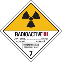 Gefahrgutetiketten | Stück Kl. 7 | Radioaktive...