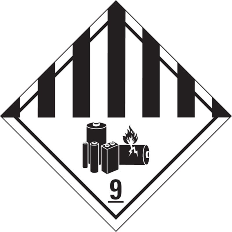 Gefahrgutetiketten | Stück Kl. 9 | Lithiumbatterien, 100 mm