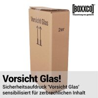 BOXXwell Flaschenversandkartons | 2 Flaschen 0,75 - 1 L | 202x102x380 mm
