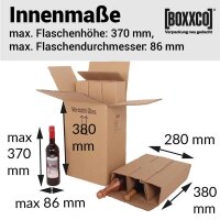 BOXXwell Flaschenversandkartons | 6 Flaschen...
