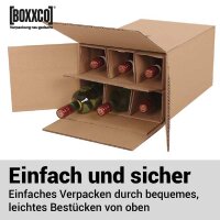 BOXXwell Flaschenversandkartons | 6 Flaschen 0,75 - 1 L | 282x205x380 mm