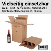 BOXXwell Flaschenversandkartons | 6 Flaschen 0,75 - 1 L | 282x205x380 mm