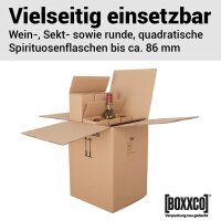 BOXXwell Flaschenversandkartons | 9 Flaschen 0,75 - 1 L | 310x285x380 mm