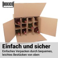 BOXXwell Flaschenversandkartons | 12 Flaschen 0,75 - 1 L | 410x285x380 mm