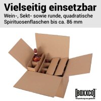 BOXXwell Flaschenversandkartons | 12 Flaschen 0,75 - 1 L | 410x285x380 mm