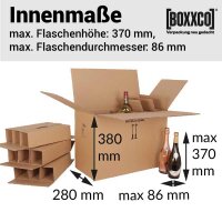 BOXXwell Flaschenversandkartons | 18 Flaschen 0,75 - 1 L | 610x285x380 mm